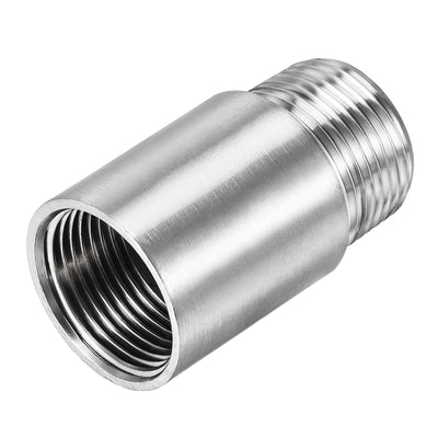 Harfington Uxcell Shower Head Extension Arm Stainless Steel G3/4 Male to G3/4 Female Thread 50mm Length Cast Pipe Fitting Coupler