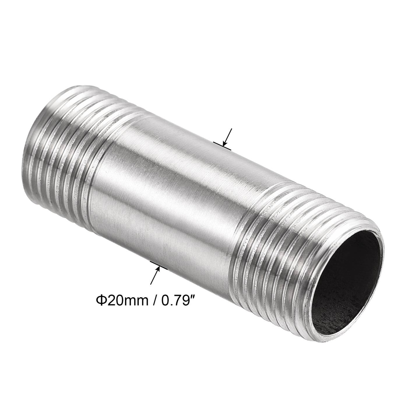 uxcell Stainless Steel Pipe Fitting Male to Male Thread