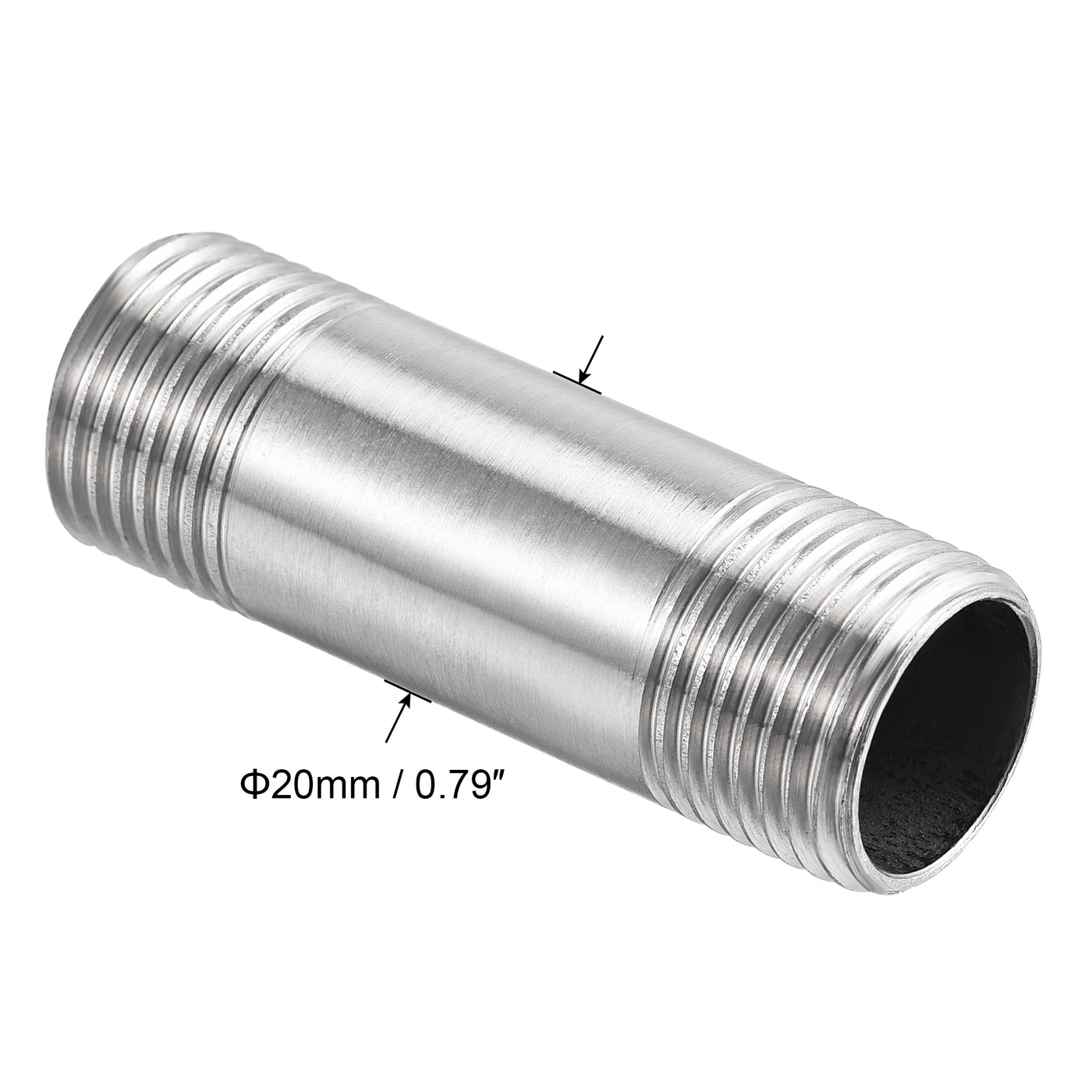 uxcell Stainless Steel Pipe Fitting Male to Male Thread