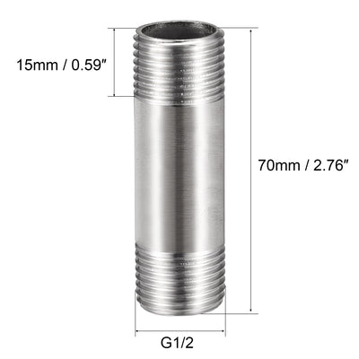 Harfington Stainless Steel Pipe Fitting Male to Male Thread