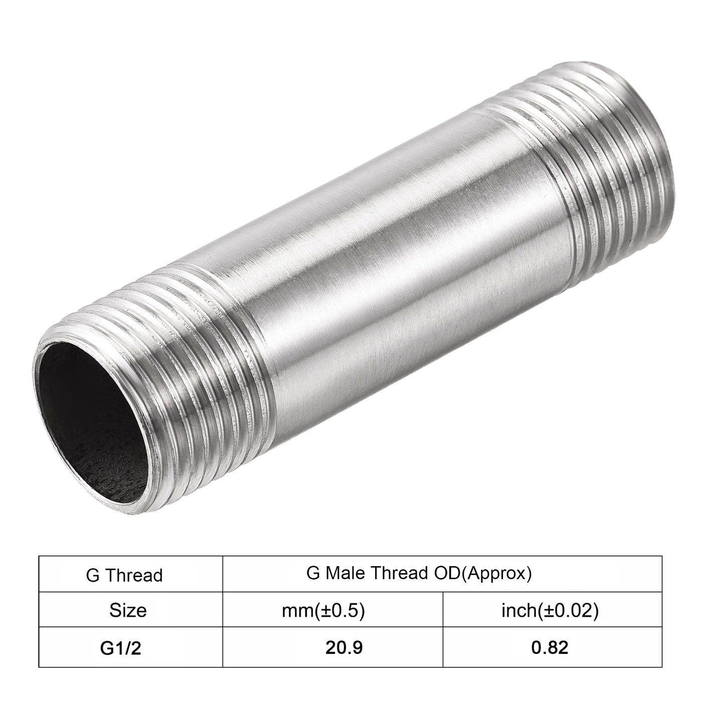 uxcell Stainless Steel Pipe Fitting Male to Male Thread