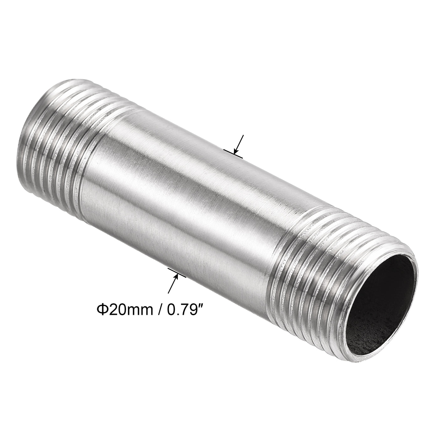 uxcell Stainless Steel Pipe Fitting Male to Male Thread