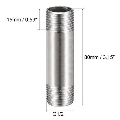 Harfington Stainless Steel Pipe Fitting Male to Male Thread