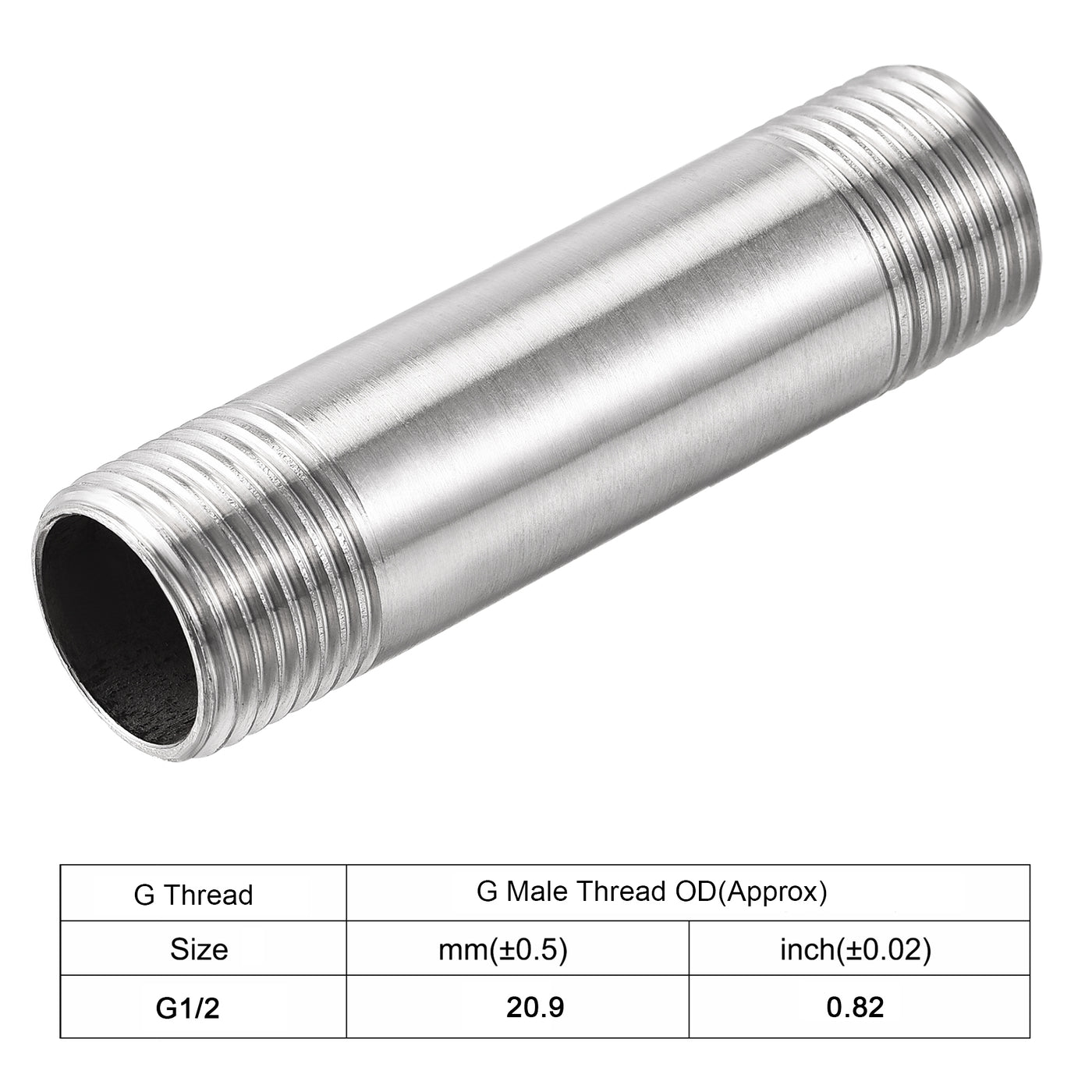 uxcell Stainless Steel Pipe Fitting Male to Male Thread