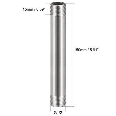 Harfington Stainless Steel Pipe Fitting Male to Male Thread