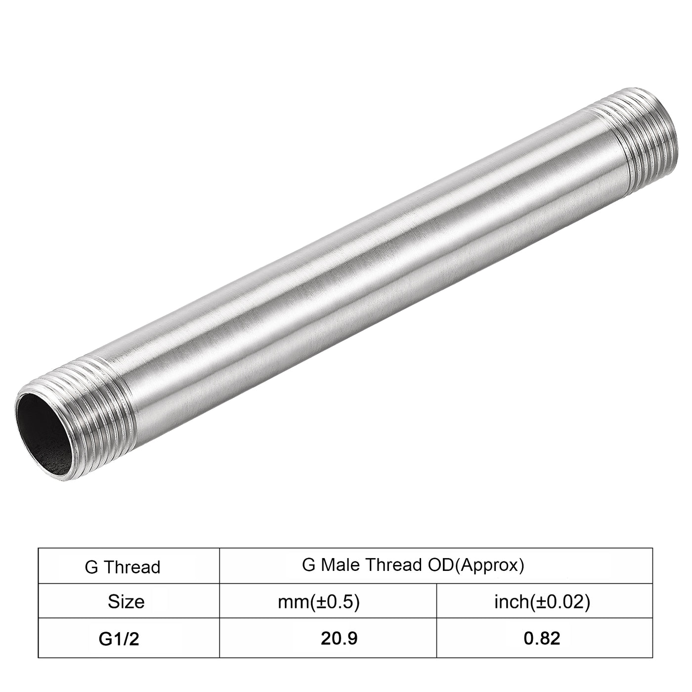 uxcell Stainless Steel Pipe Fitting Male to Male Thread