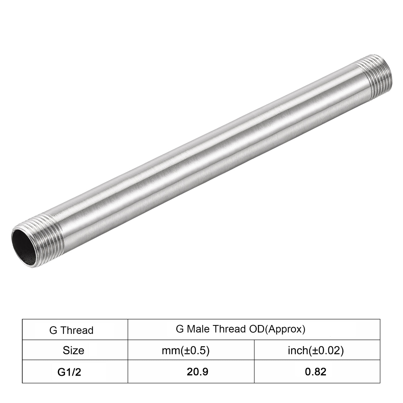 uxcell Stainless Steel Pipe Fitting Male to Male Thread