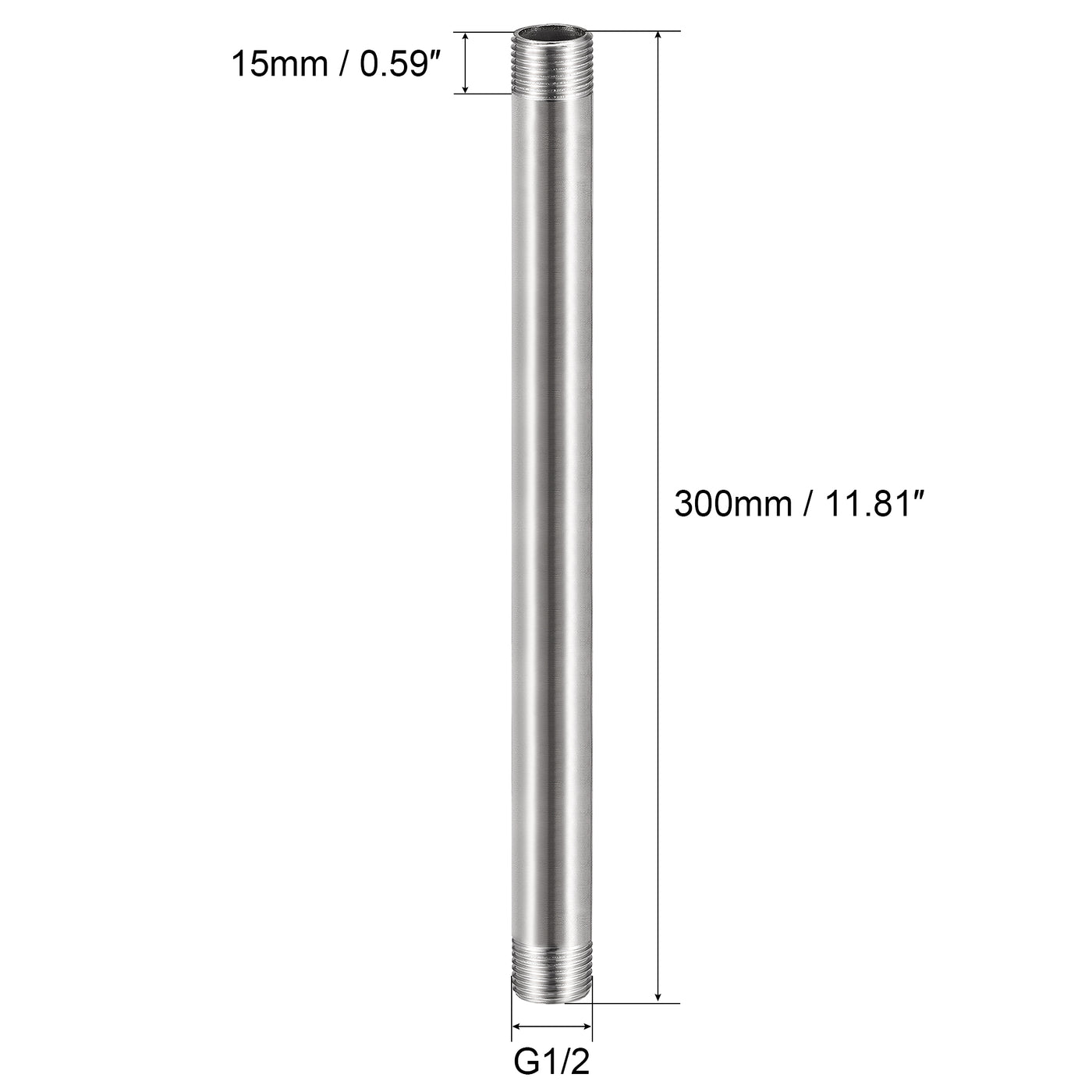 uxcell Stainless Steel Pipe Fitting Male to Male Thread