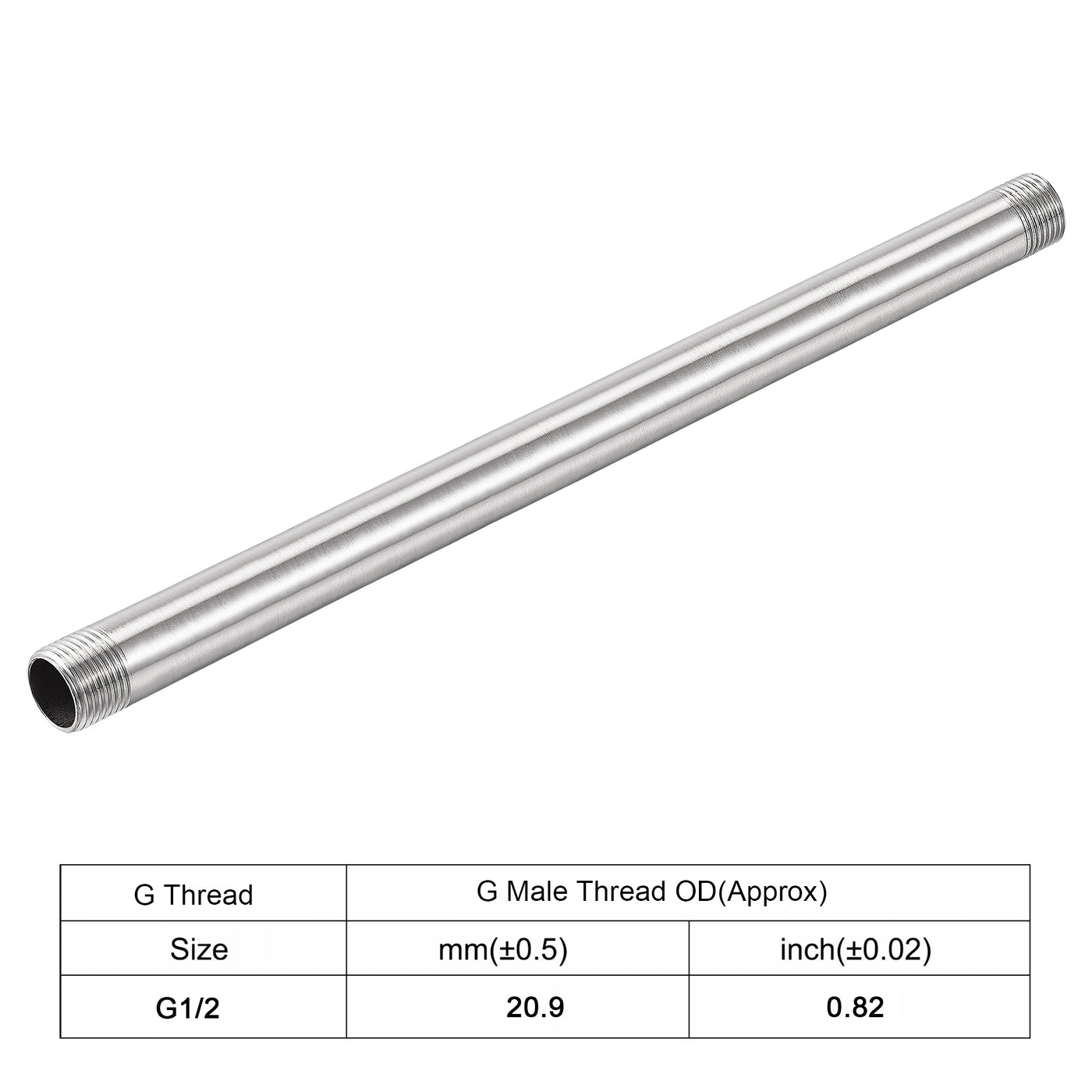 uxcell Stainless Steel Pipe Fitting Male to Male Thread