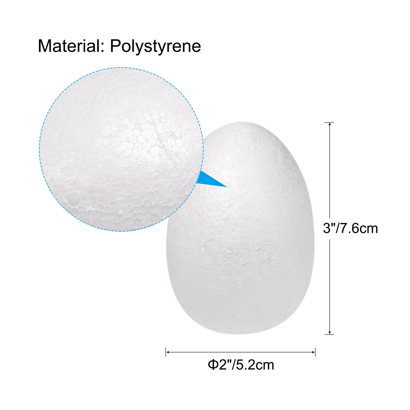 Harfington Egg Foam Ball Polystyrene Solid Ball for Eggs Decoration, Craft, Handmade