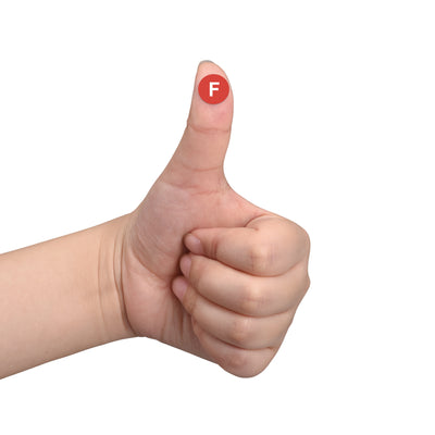 Harfington Uxcell Round Letter Stickers, 13mm Dia Letter F Self Adhesive PVC Label Waterproof 1000 Pcs, White Word/Red Background