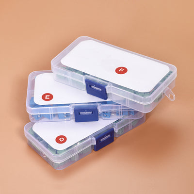 Harfington Uxcell Round Letter Stickers, 13mm Dia Letter F Self Adhesive PVC Label Waterproof 1000 Pcs, White Word/Red Background