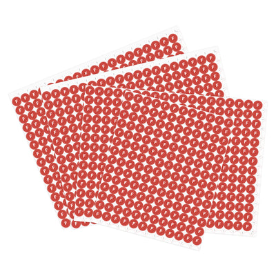 uxcell Uxcell Round Letter Stickers, 13mm Dia Letter F Self Adhesive PVC Label Waterproof 1000 Pcs, White Word/Red Background