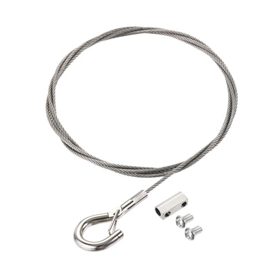 Harfington Picture Hanging Wire Kit, 4Set 1M Adjustable Hanger Wire Hook for Home Art Gallery Picture Kit, Load 66 lbs, with Vertical Fixing Screws