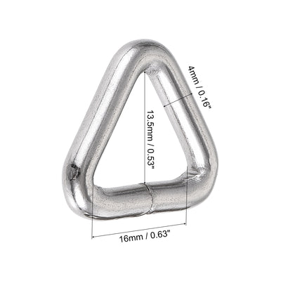 Harfington Uxcell Triangle Ring Buckle, 0.63"(16mm) Inner Width for Hardware Strap Craft DIY 20pcs
