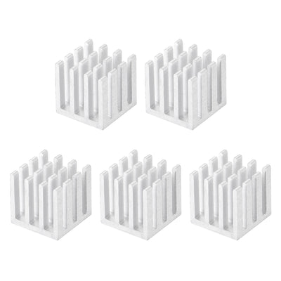 Harfington Uxcell 14x14x14mm Aluminum Heatsink Radiator for MOS IC Chip Silver Tone 5 Pcs