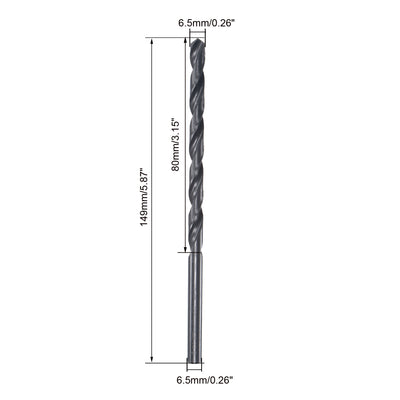 Harfington High Speed Steel Lengthen Straight Shank Twist Drill Bit Fully Ground for Metal