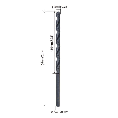 Harfington High Speed Steel Lengthen Straight Shank Twist Drill Bit Fully Ground for Metal