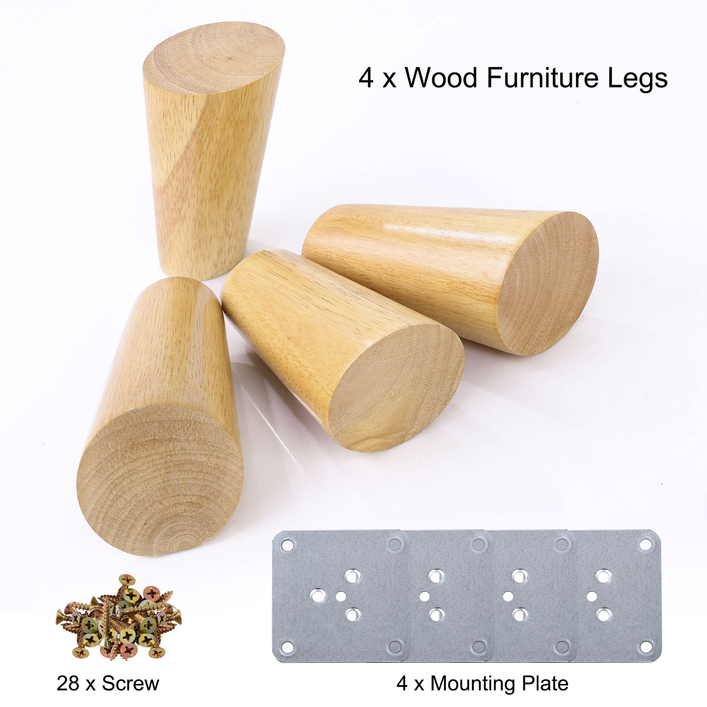 uxcell Wood Furniture Legs 4Pcs, Hardwood Angled Replacement Feets for Sofa