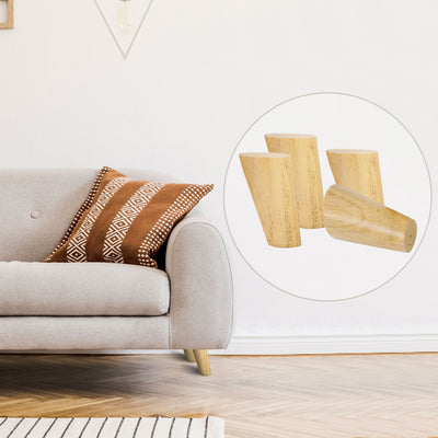 Harfington Wood Furniture Legs 4Pcs, Hardwood Angled Replacement Feets for Sofa