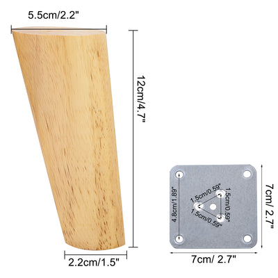 Harfington Wood Furniture Legs 4Pcs, Hardwood Angled Replacement Feets for Sofa