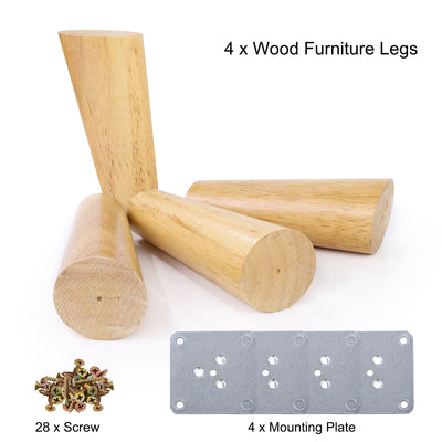 Harfington Wood Furniture Legs 4Pcs, Hardwood Angled Replacement Feets for Sofa