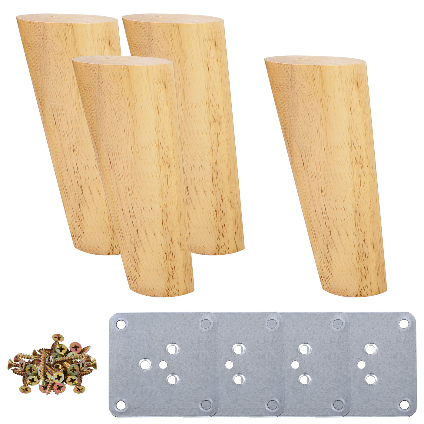 uxcell Wood Furniture Legs 4Pcs, Hardwood Angled Replacement Feets for Sofa