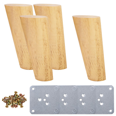 Harfington Wood Furniture Legs 4Pcs, Hardwood Angled Replacement Feets for Sofa