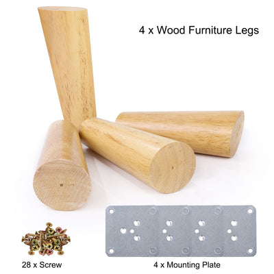 Harfington Wood Furniture Legs 4Pcs, Hardwood Angled Replacement Feets for Sofa