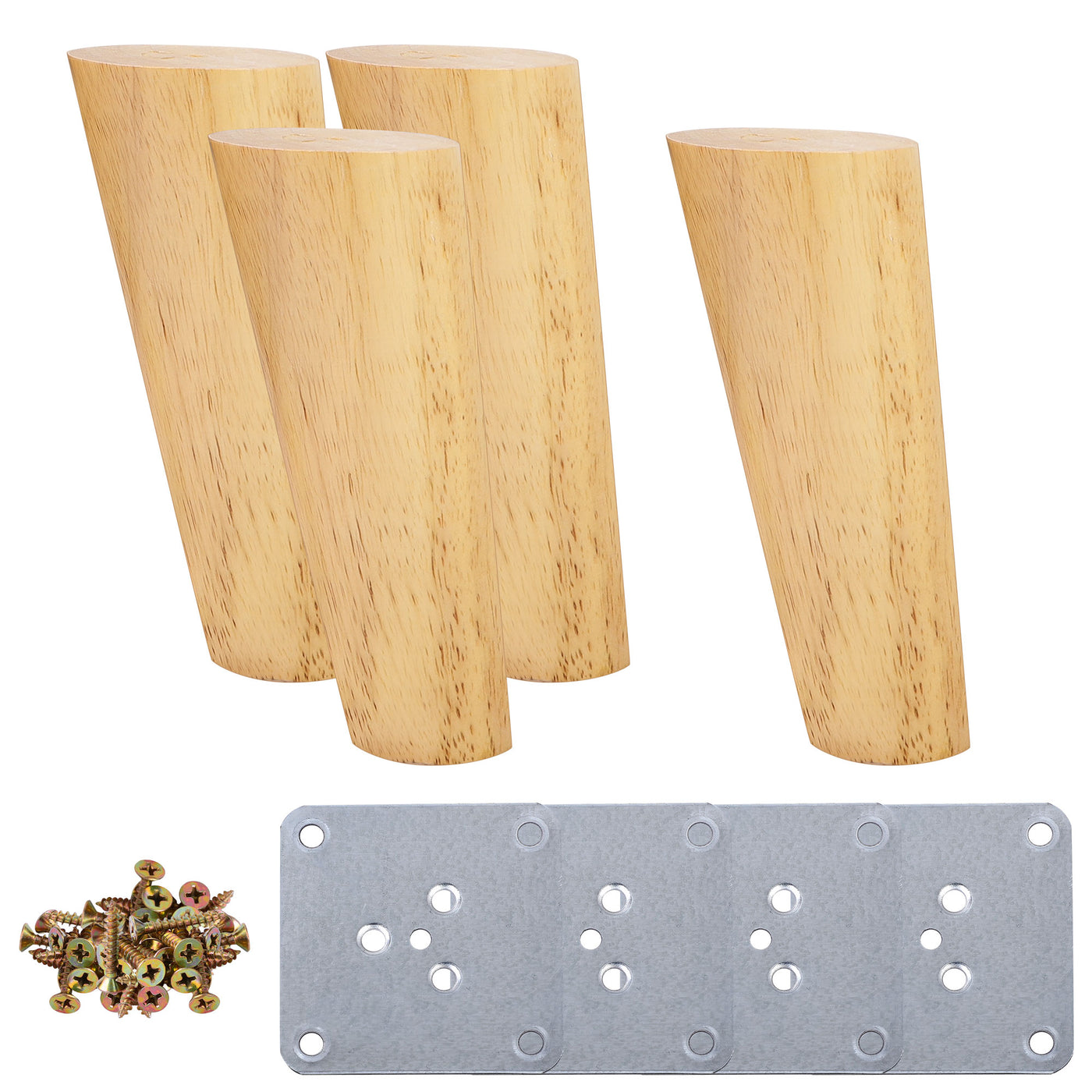 uxcell Wood Furniture Legs 4Pcs, Hardwood Angled Replacement Feets for Sofa