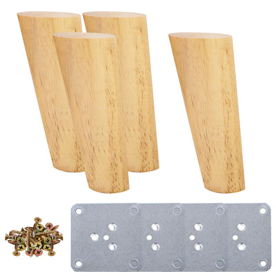 Harfington Wood Furniture Legs 4Pcs, Hardwood Angled Replacement Feets for Sofa
