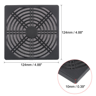 Harfington Uxcell PC Fan Protector Dust Screen with Screws for Cooling Case Cover PVC 124mm 4pcs