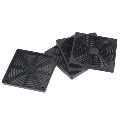 uxcell Uxcell PC Fan Protector Dust Screen with Screws for Cooling Case Cover PVC 124mm 4pcs
