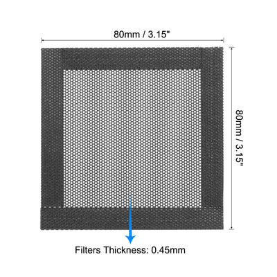Harfington Uxcell PC Dust Fan Screen with Magnetic Frame for Cooling Case Cover PVC 80mm 4pcs