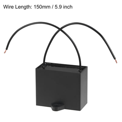 Harfington Uxcell Ceiling Fan Capacitor CBB61 16uF 350V AC 2 Wires Metallized Polypropylene Film Capacitor 58x48x30mm for Electric Fan Pump Motor Generator 3Pcs