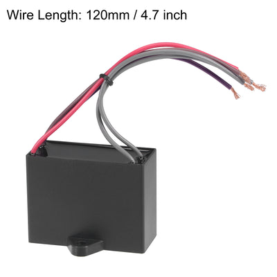 Harfington Uxcell Ceiling Fan Capacitor CBB61 3.5/4/2.5uF 350V AC 5 Wires Metallized Polypropylene Film Capacitor 58x44x26mm for Electric Fan Pump Motor Generator