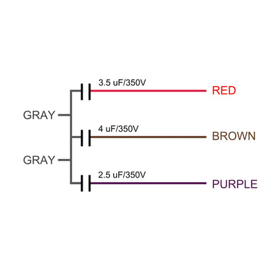 Harfington Uxcell Ceiling Fan Capacitor CBB61 3.5/4/2.5uF 350V AC 5 Wires Metallized Polypropylene Film Capacitor 58x44x26mm for Electric Fan Pump Motor Generator