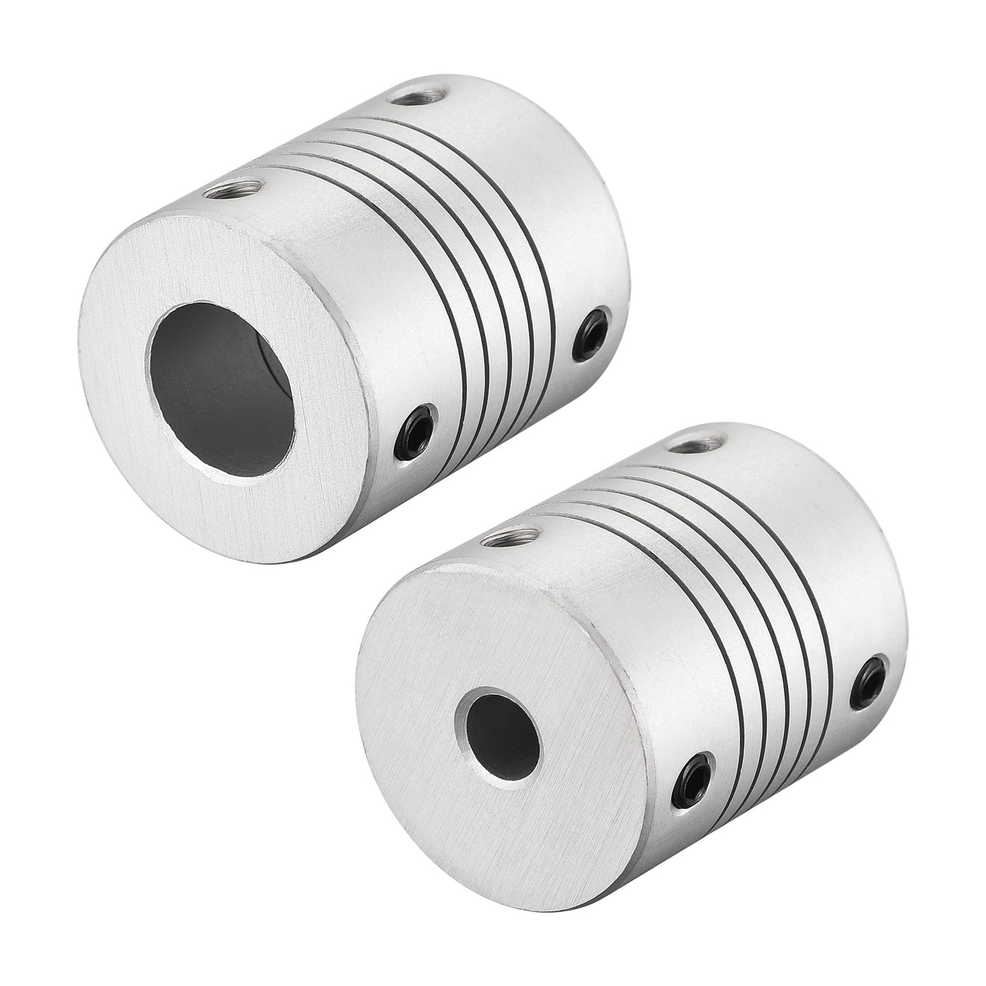 Harfington 12mm to 6mm Aluminum Alloy Shaft Coupling Flexible Coupler L30xD25 Silver