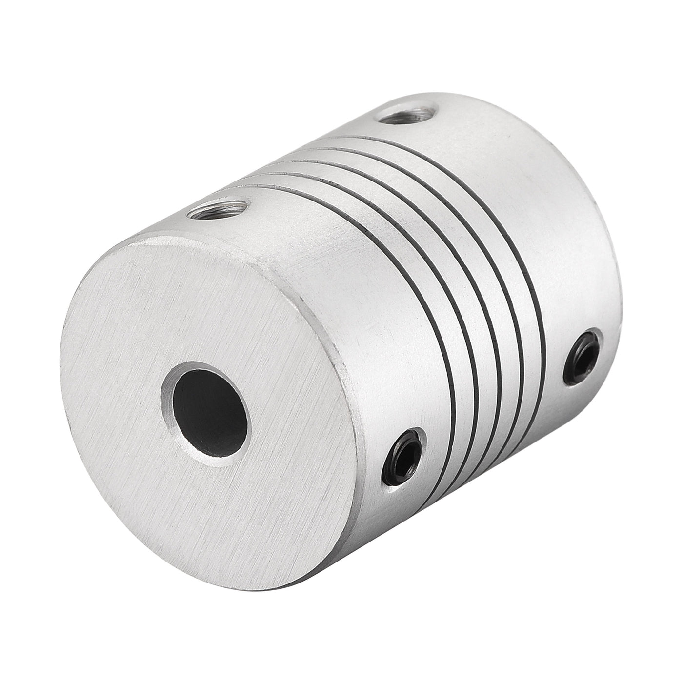 Harfington 12mm to 6mm Aluminum Alloy Shaft Coupling Flexible Coupler L30xD25 Silver