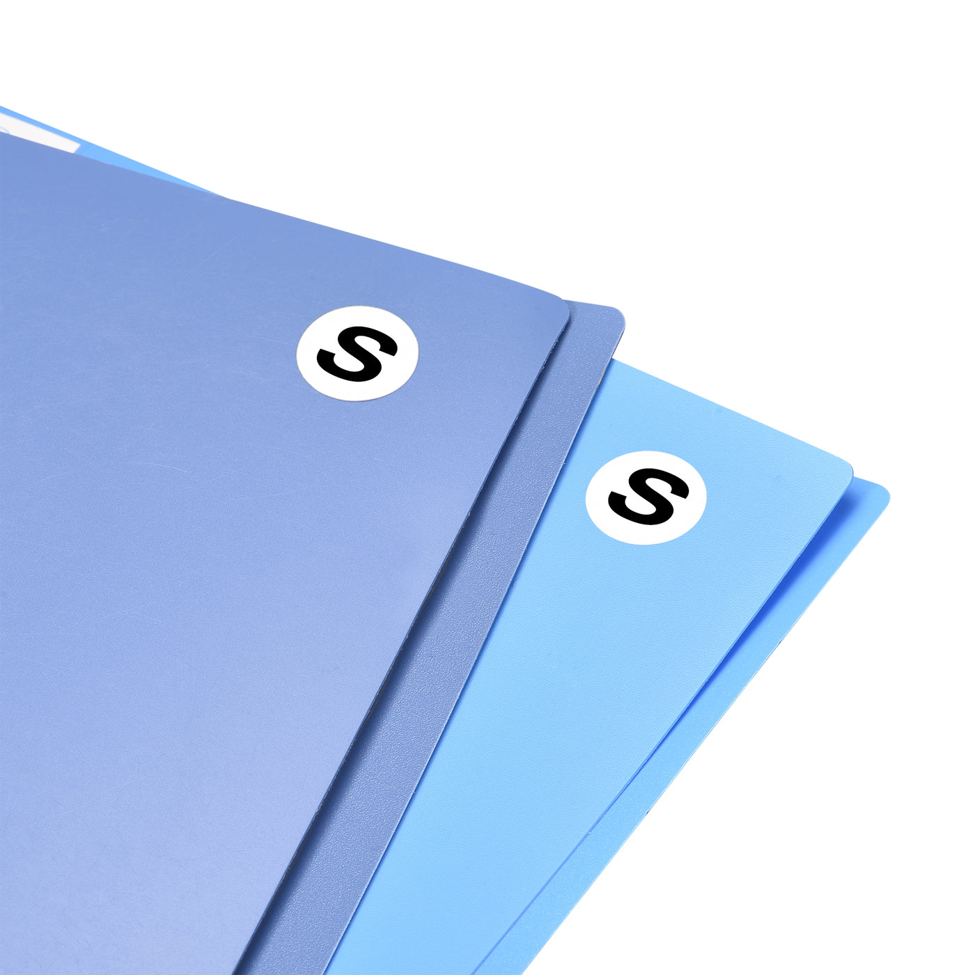 Harfington Round Letter Stickers, 38mm Dia Letter S Self Adhesive PVC Label Waterproof 500 Pcs, Black Word/White Background