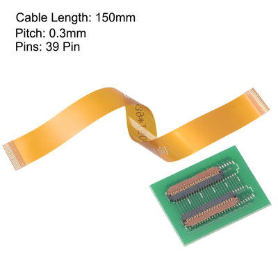Harfington Uxcell Flexible Flat Ribbon Cable with Extension Connector 0.3mm Pitch 39 Pin 150mm Set