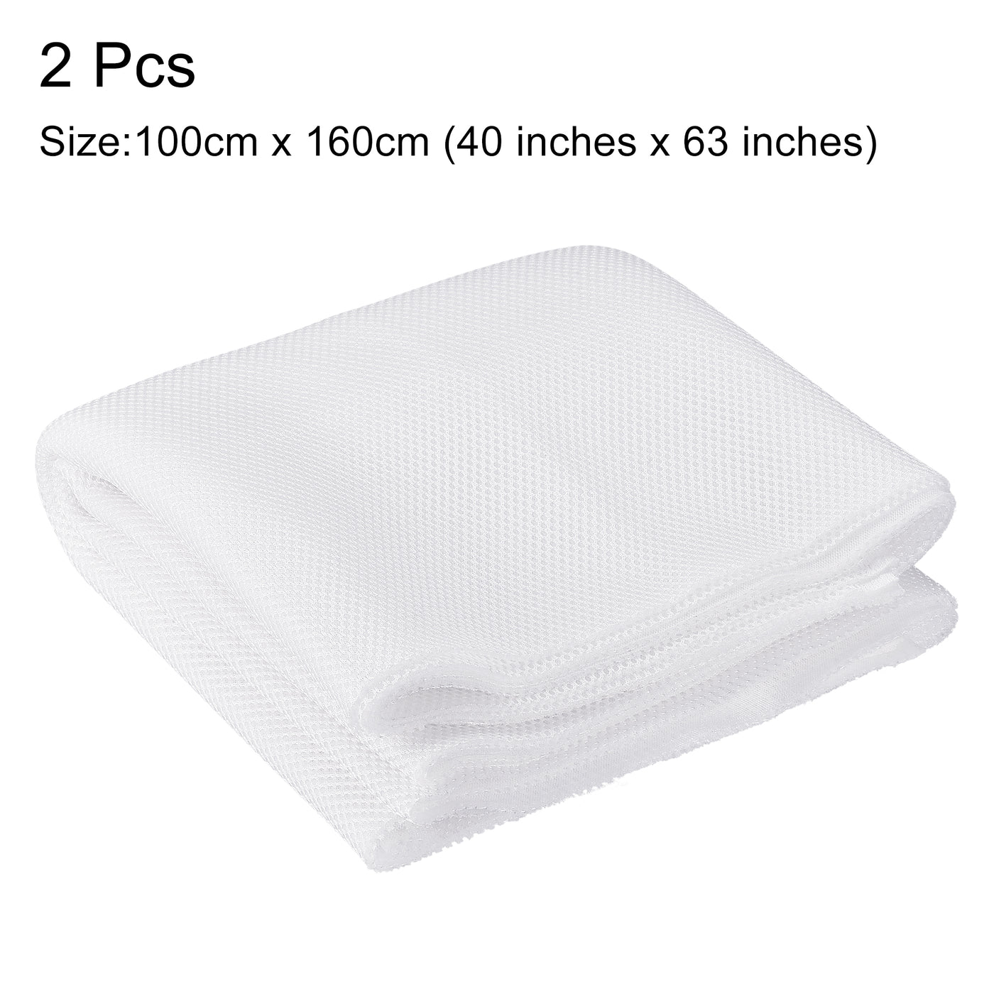 Harfington 2Pcs White Speaker Mesh Grill Stereo Fabric Dustproof 100cm x 160cm 40" x 63"