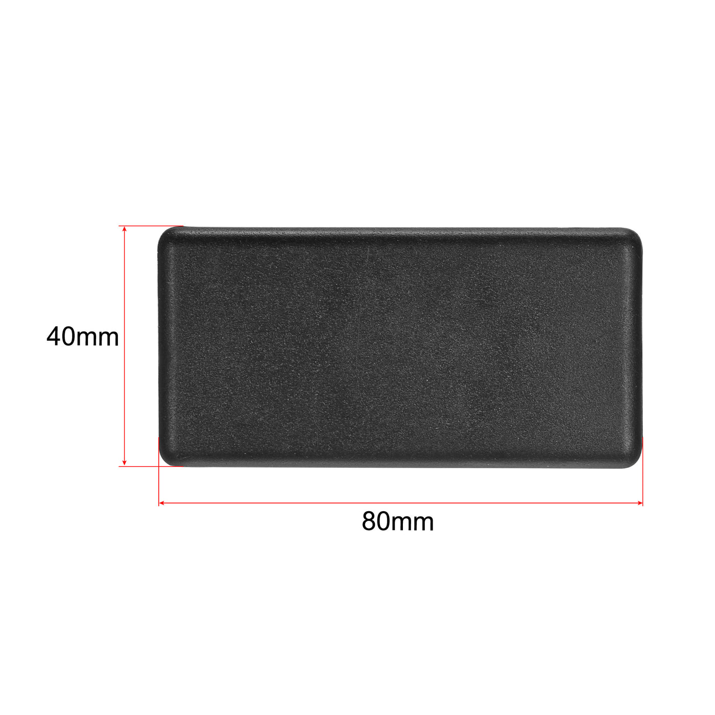 uxcell Uxcell Standard Plastic Rectangle Aluminum Extrusion End Cap Black 40x80mm 20pcs