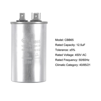 Harfington Uxcell CBB65 Metallized Polypropylene Aluminum Case Capacitors