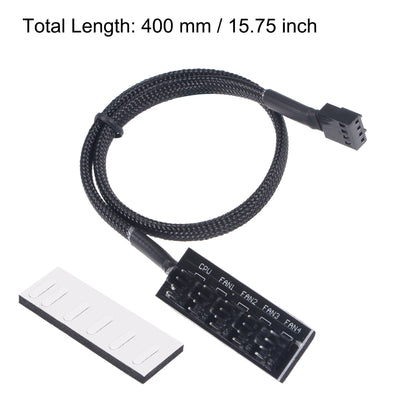 Harfington Uxcell Fan Power Supply Cable 1 to 5 with 4 Pin for Computer CPU 50x18mm Head