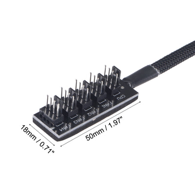 Harfington Uxcell Fan Power Supply Cable 1 to 5 with 4 Pin for Computer CPU 50x18mm Head