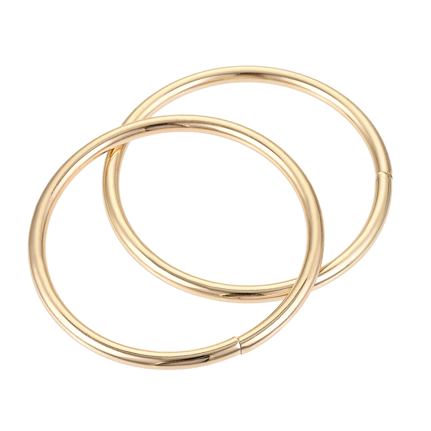 uxcell Uxcell 50mm Metal O Rings Non-Welded for Straps Bags Belts DIY Gold Tone 2pcs