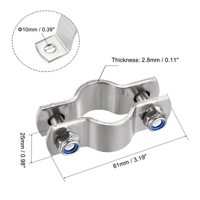 Harfington Wall Mount Ceiling Mount Pipe Support, 304 Stainless Steel Pipe Bracket Clamp