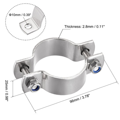 Harfington Wall Mount Ceiling Mount Pipe Support, 304 Stainless Steel Pipe Bracket Clamp