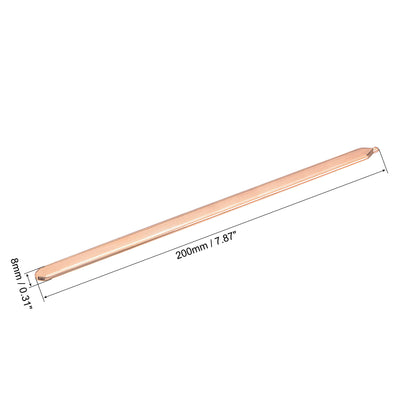 Harfington Uxcell Copper Flat Heat Pipe for Cooling Laptop CPU GPU Heatsink 200mm x 8mm x 3mm